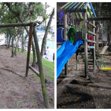 Reponen columpios de juego recreativo en sector de El Cable en Manizales